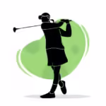 hand-drawn-flat-golfer-silhouette-illustration_23-2150210771