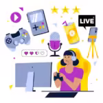 organic-flat-game-streamer-elements-collection_23-2148935802